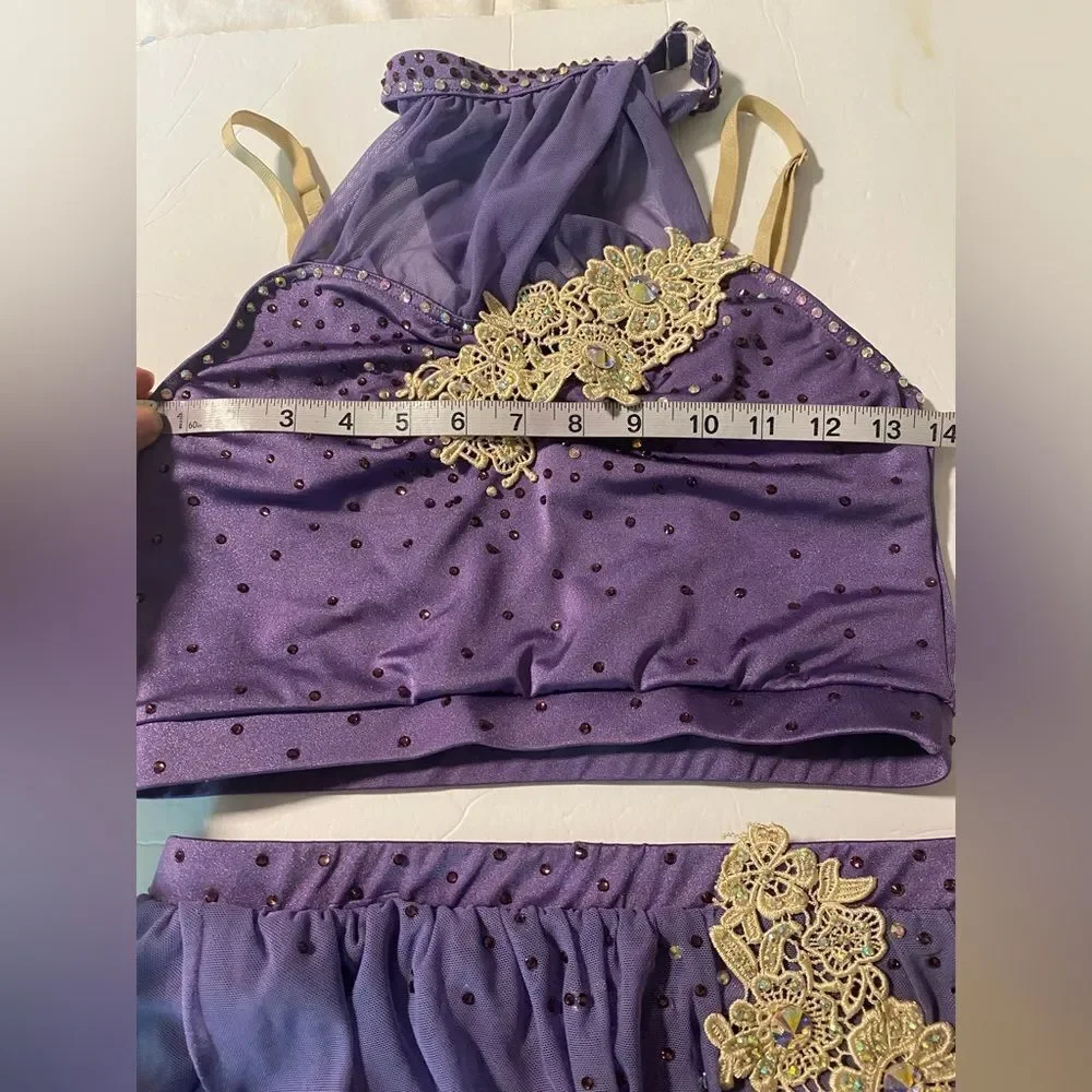 Weissman dance costume 2 piece lavender purple Something In The Water 11582 MA